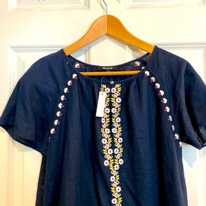 Beautiful embroidered Madewell dress S, NWT.